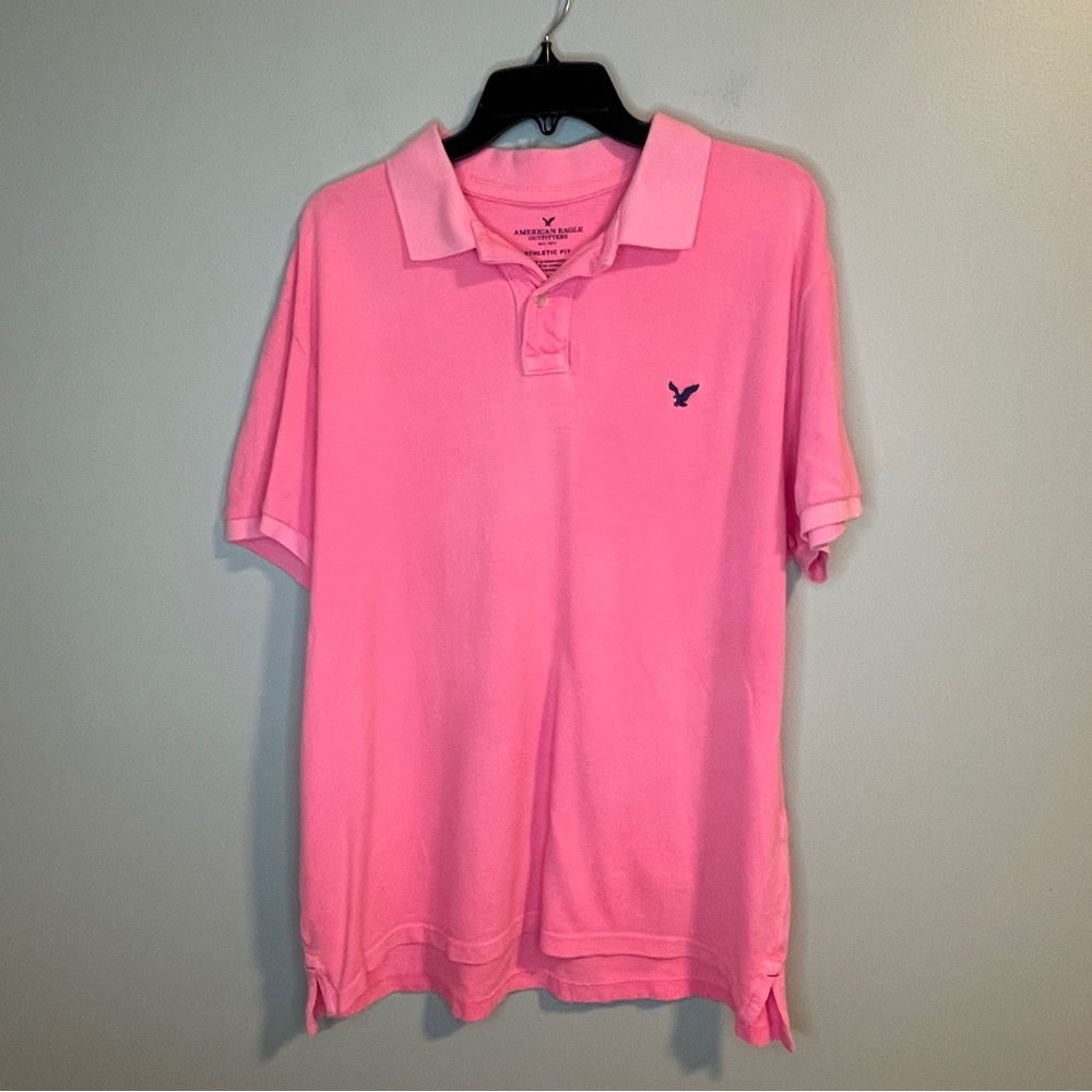 American Eagle Outfitters Athletic Fit Pink Polo Classic - Picture 1 of 6
